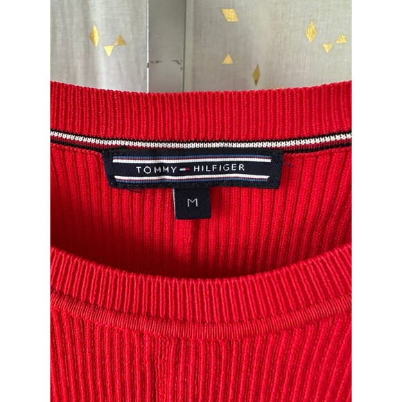 NWOT Tommy Hilfiger Women's Rayana Nautical Crew Neck Ribbed Sweater Dress M - Picture 4 of 4